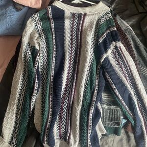 vintage striped loose fit sweater